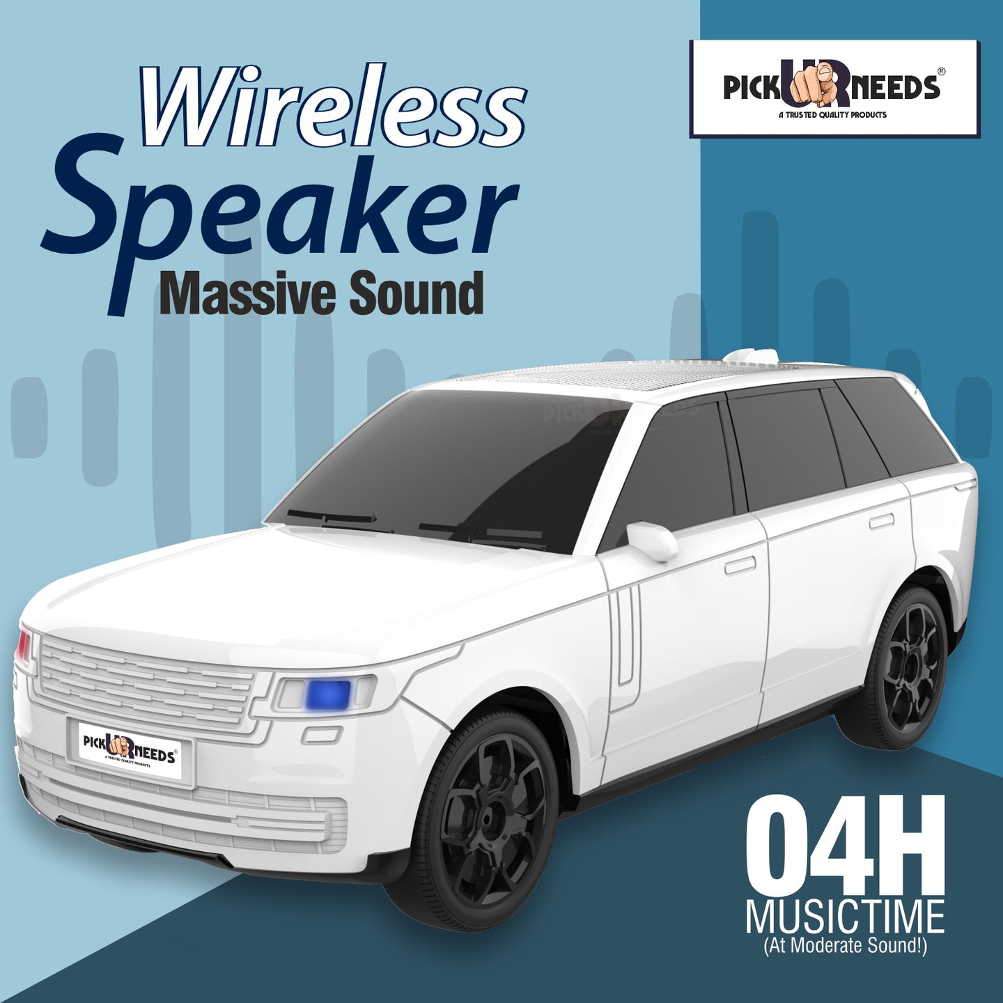 Pick Ur Needs Car Design Wireless Speaker USB / TF Card / FM Support RGB Light 1200mAh Battery 10 W Bluetooth Speaker
